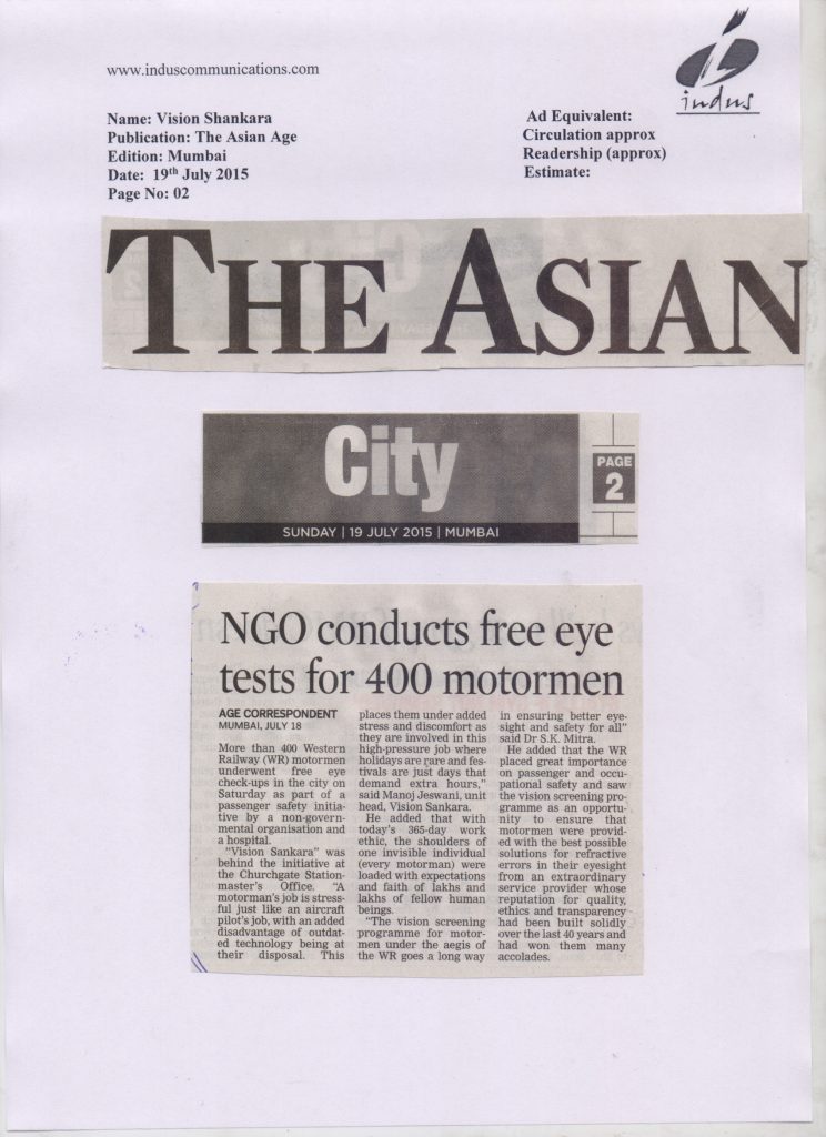 Free Eye Tests for 400 Motormen