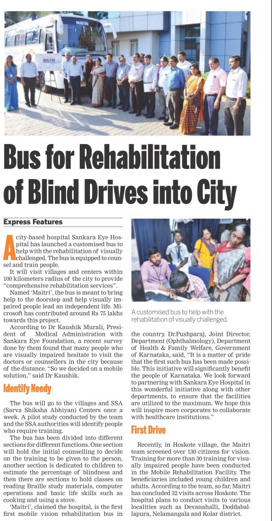 Bus for Rehabilitation of Blind